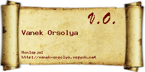 Vanek Orsolya névjegykártya